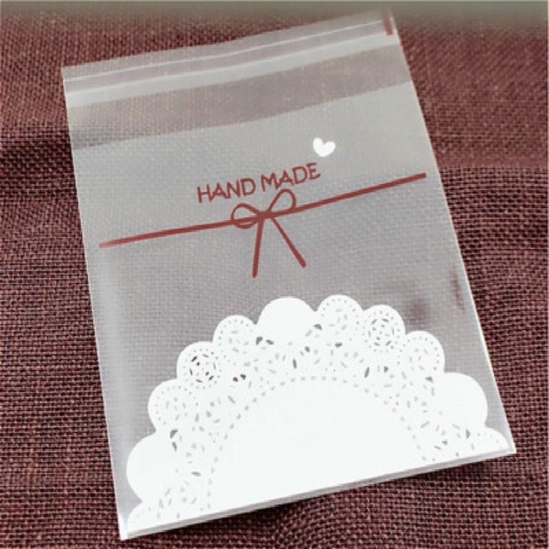 50 Pcs Baking Package Cookie Bag Cartoon Self-sealing Bag Handmade Soap Candy Snack Bag
