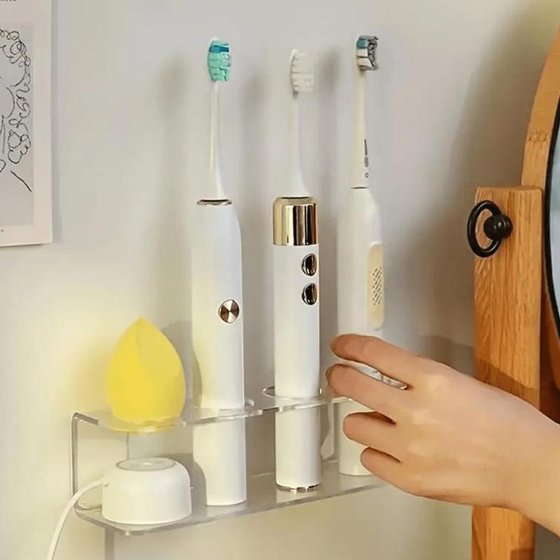 Non Perforated Toothbrush Holder Electric Toothbrush Base Space Saving Wall Mounted Toothbrush Holder Bathroom Accessory