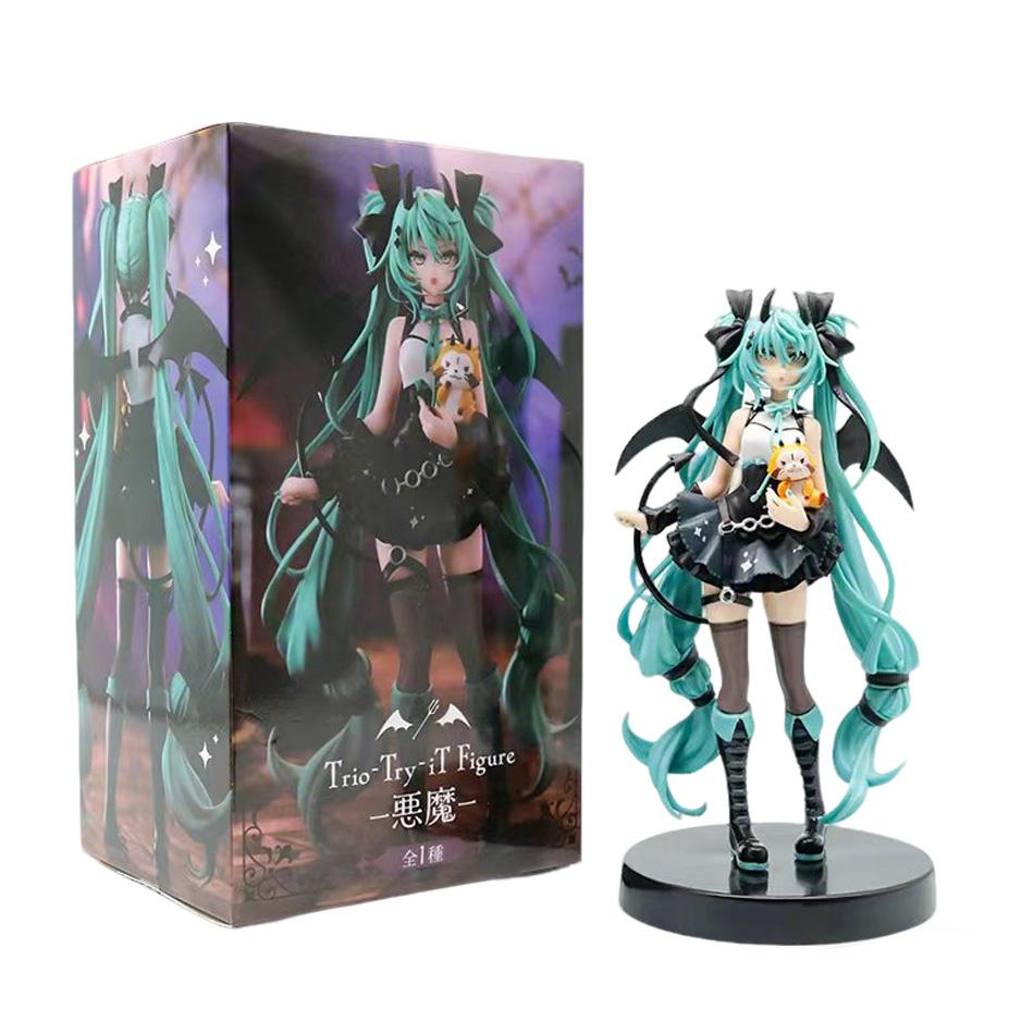 19CM Anime Hatsune Miku Little Devil Raccoon Kawaii PVC Action Figure Model Toy Desktop Decoration Cute Holiday Gift