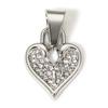 1Piece 304 Stainless Steel Heart Swan Charms  Rhinestone Lock Key Pandants For Jewlery Making Diy Necklace Bracelet Supplies