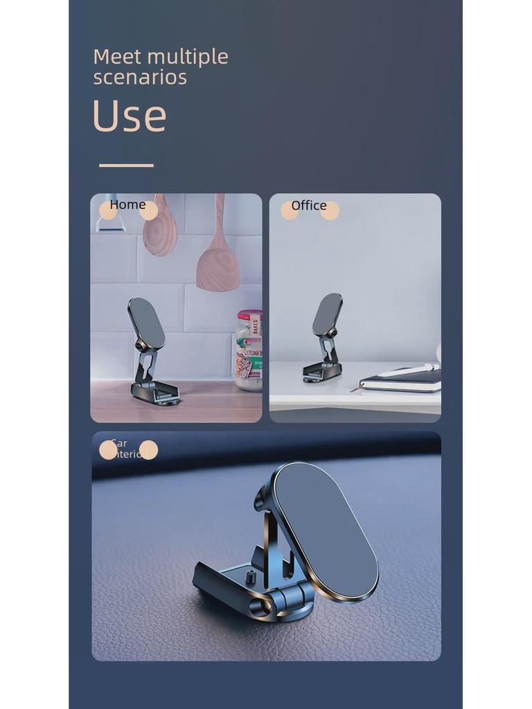 Soporte Magnético Multifuncional para Teléfono de Coche con Montaje Adhesivo Plegable