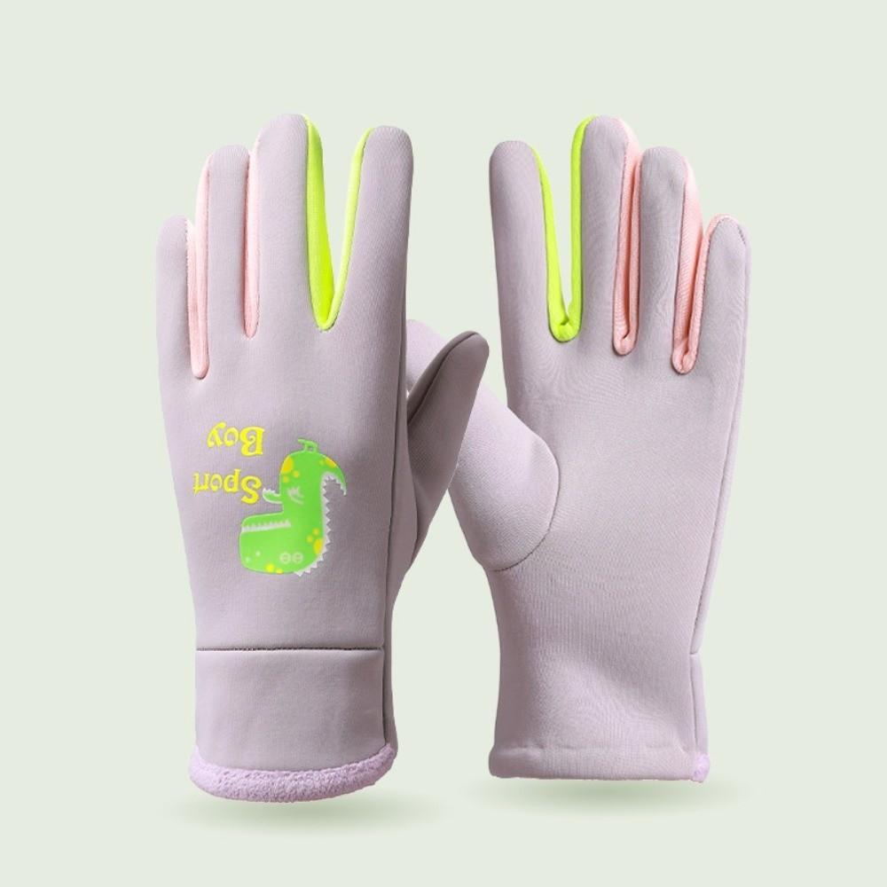Cartoon Dinosaur Kids Winter Cycling Gloves Windproof Children's Outdoor Gloves  Snowy Day