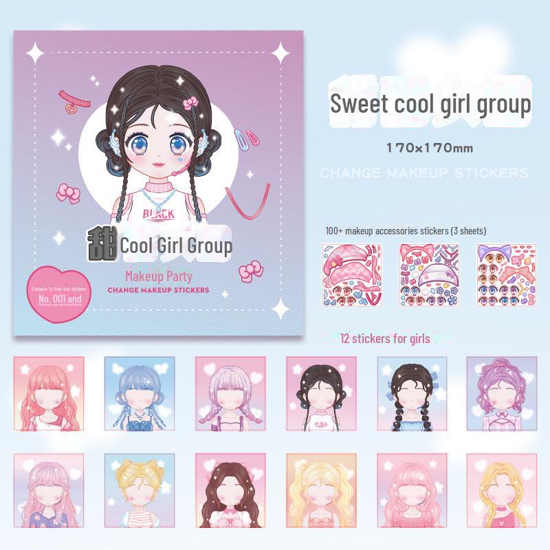 Princess Dress-Up Stickers for Girls - Cute Cartoon Sticker Book