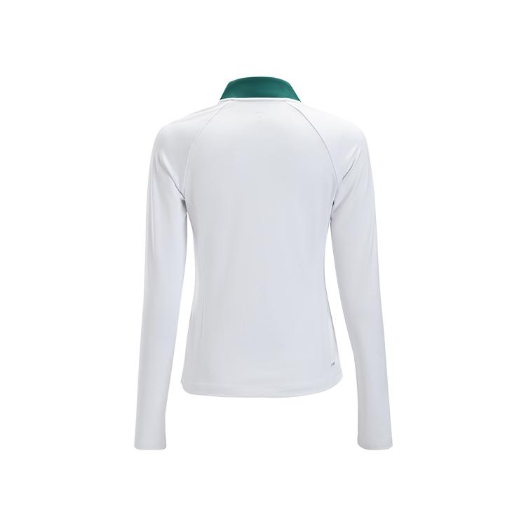 Li-Ning Tennis Series Color Block Stylish Simple Half-Zip Long Sleeve T-Shirt Women tops ATLV204-1