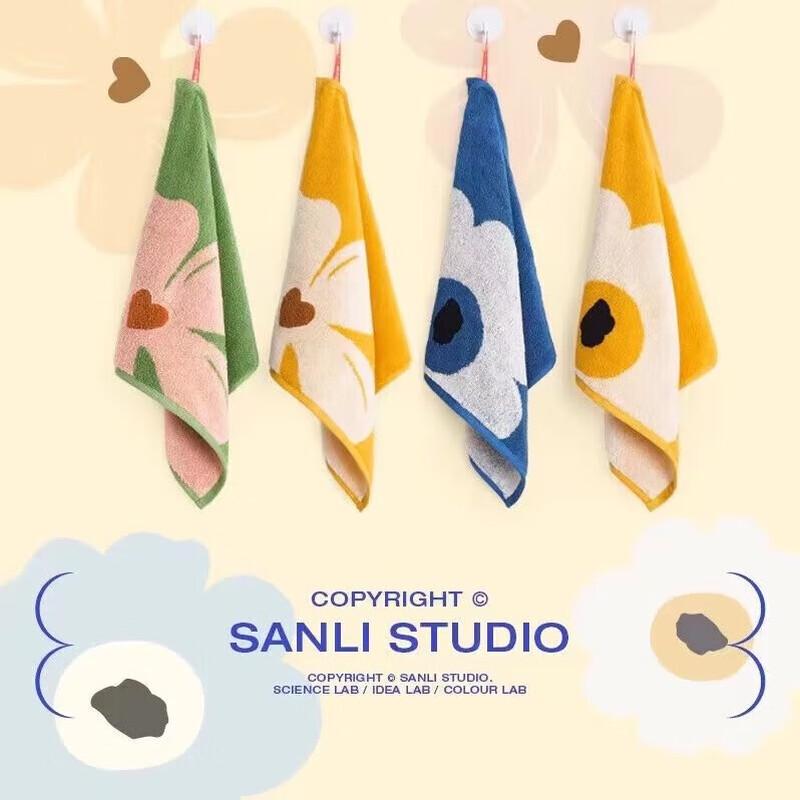 Sanli Soft Absorbent Quick-Dry Floral Hand Towel (2-Pack)