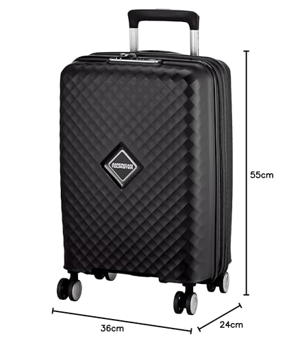 American Tourister SQUASEM Spinner 55 Handgepäckgröße Erweiterbarer Koffer, 55cm, Schwarz