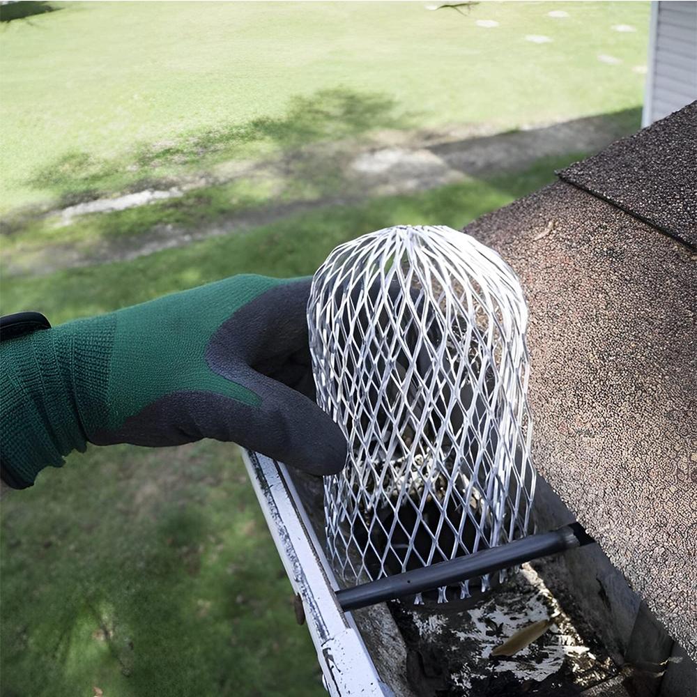 4 Pack Waterproof Aluminum Gutter Guards 3.5x6.5 Inches Expandable Leaf Filter Strainer for Preventing Blockage from Leaves
