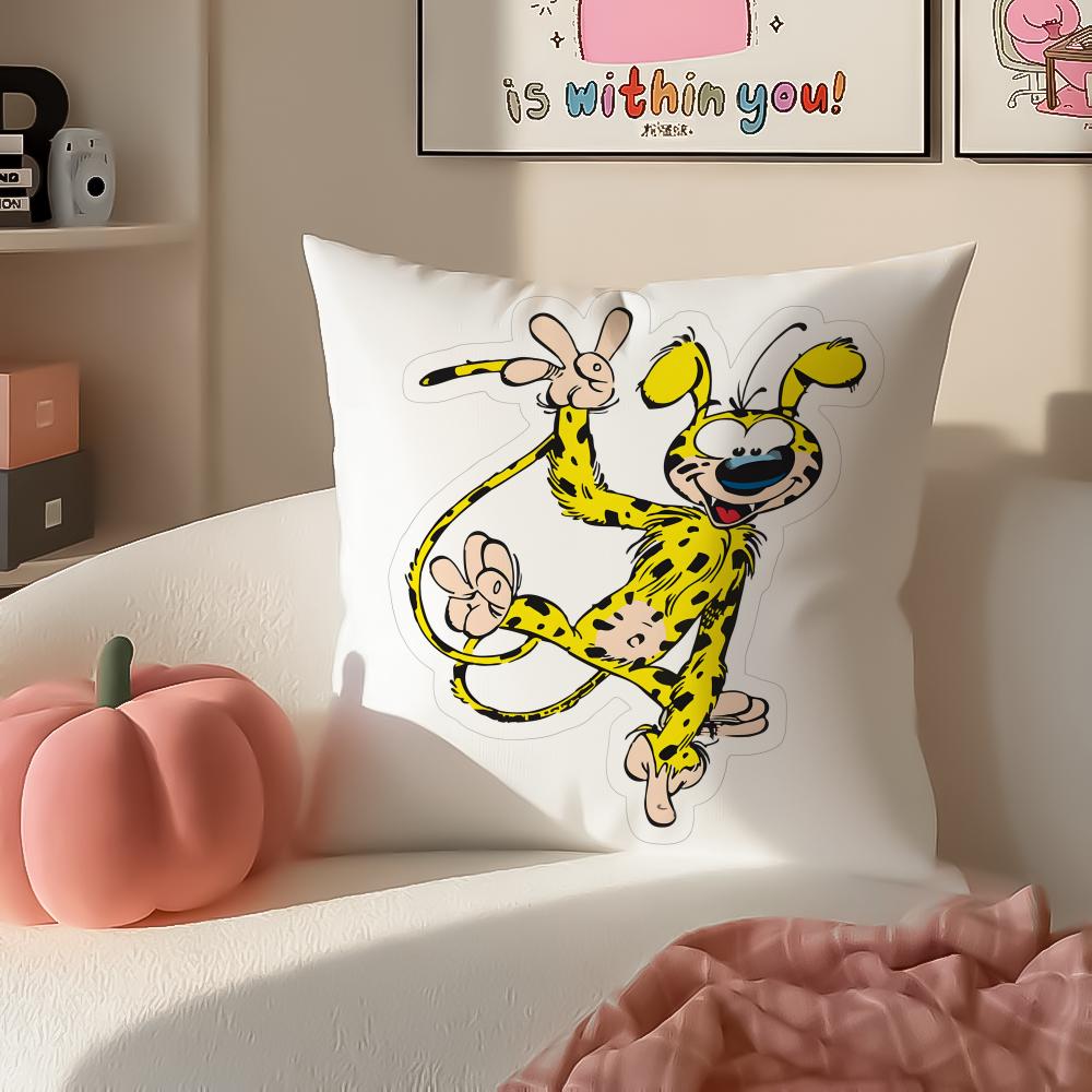 Cartoon adventurous MMarsupilami Cushion Cover Pillowcase Short Plush Invisible zipper Room Sofa Cushion Cover