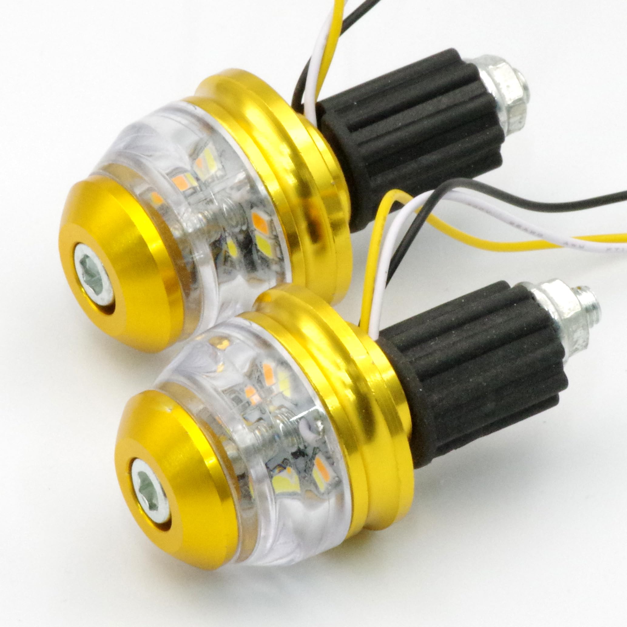 

Универсальный светодиодный анодированный цветной указатель поворота 18 мм для мотоциклов, комплект из 2 шт., золотой, 00053