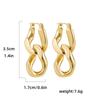 Minimalist Twisted Cuban Chain Hanging Drop Earrings for Women Punk Gold Color Detachable Round Circles Hoop Earring Ear Buckle