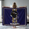 Baltimore Ravens Logo Print Flannel Blanket High Quality Warm Comfortable Cover for All Seasons Perfect for Gifts Home Decor
