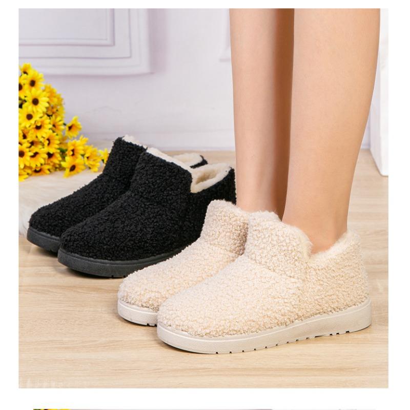 Winter New Thickened Mother Cotton Slippers Warm Cotton Shoes Women's Snow Boots Non-slip Fleece Home Fashion Cotton Shoes