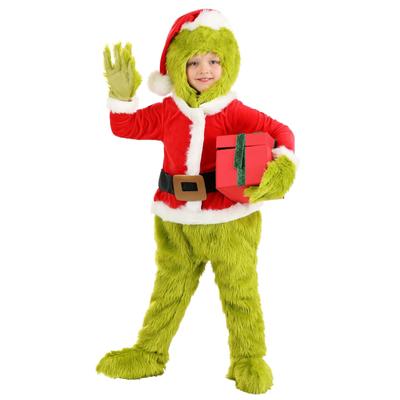 Klassisches Weihnachts-Cosplay-Kostüm, Anziehhose, Babykleidung, Hose, Jacke, Mütze, Handschuh, Gürtel und Fußstulpen, 6-teiliges Set