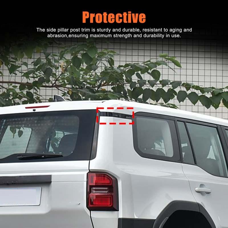 2-piece set ABS Material Car D-pillar decorative strip For Toyota Prado 2024+ Replacement accessories