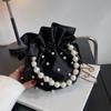 Fashion Luxury Handbags for Women Girls Small Pearl Imitation Bucket Bag Chain Shoulder Bag Shopping Tote Crossbody Bags