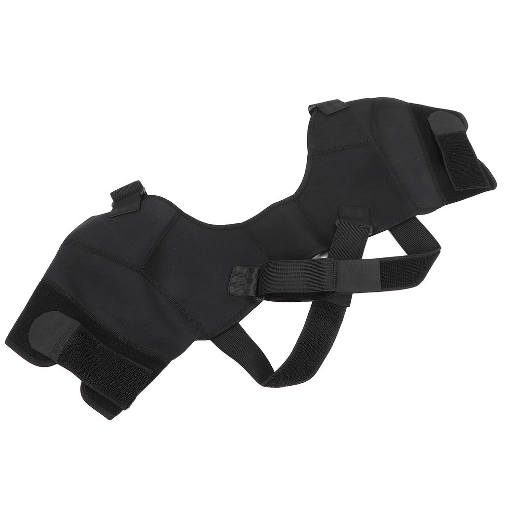 Double Shoulder Support Strap Nylon Relieve Pain Shoulder Compress Protector Wrap BraceM(15.75‑17.72in)