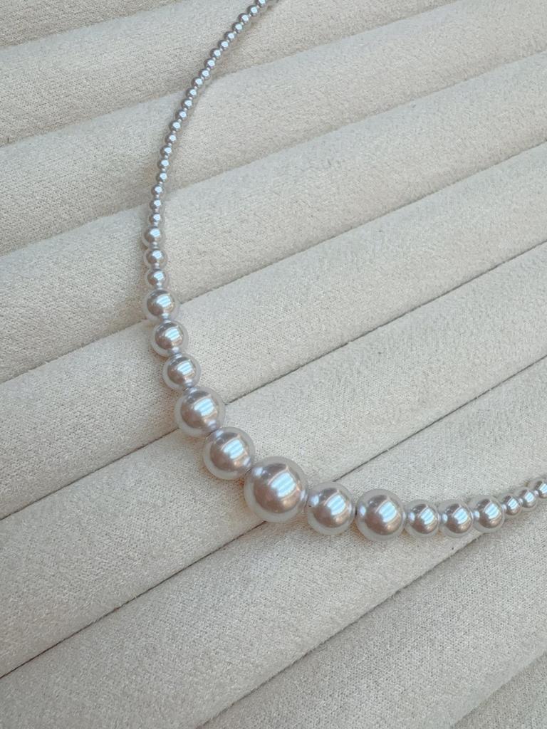 Shijia Pearl Silver Clavicle Necklace for Women - High-End 2025 Luxury Socialite Style