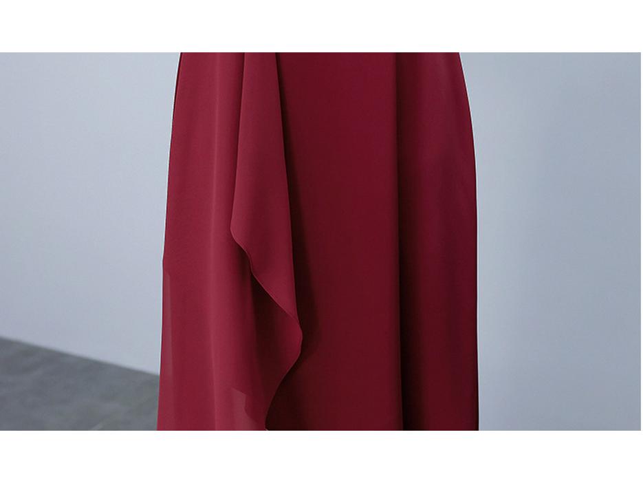 2023 Summer Chiffon Splice Slim Fit Mid-Length Dress