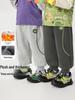 European Boys' Fleece-Lined Sports Sweatpants - Thick Winter 2025 Toddler Clothing