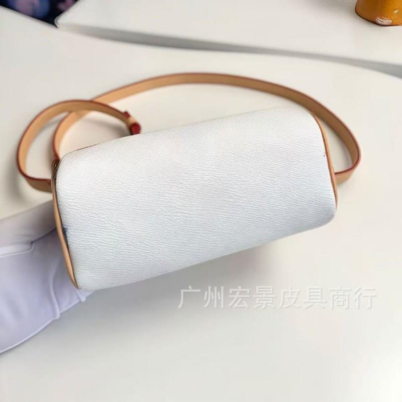 White Tricolor Pillow Bag Boston Single-shoulder Portable Bowknot Female Cowhide Handbag