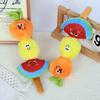 Dog Chew Toy Squeaky Fruit Skewer Puppy Teething Toy Crinkle Interactive Tug-of-War