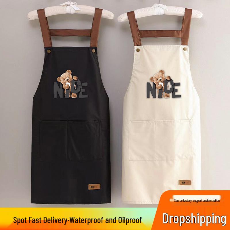 Waterproof & Oilproof Kitchen Apron for Coffee Shops, Cooking, Gardening, and Household Use