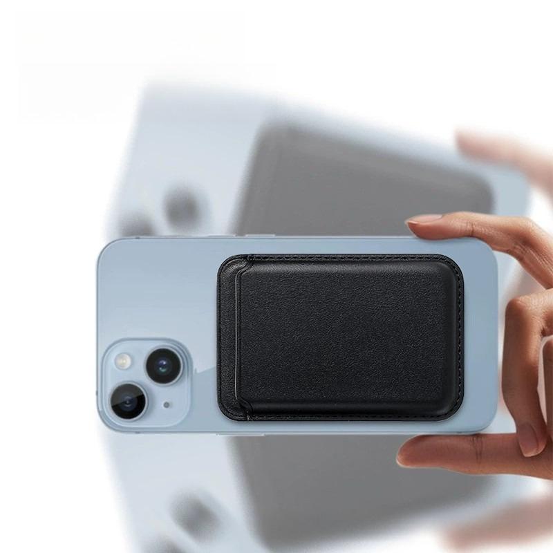 1 pièce Porte-cartes magnétiques Étui de téléphone en cuir PU Poche pour carte de crédit Convient à la plupart des téléphones portables