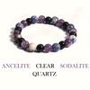 Natürliches Armband mit gemischten Steinen und Amethyst, Sodalith & Schwarzem Onyx