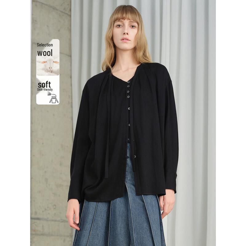 ELLE Women s Lyocell Tencel Loose Shirt S