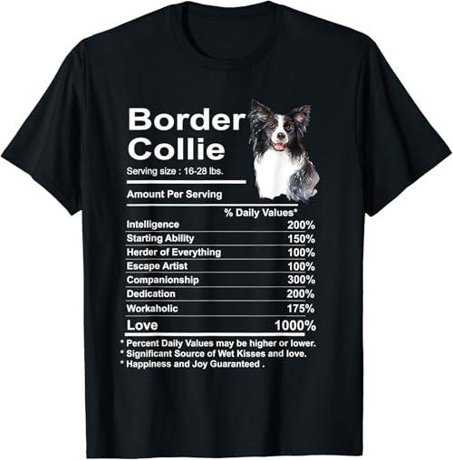 Funny Border Collie Facts nutrition Gift Border Collie Mom T-Shirt Unisex T-Shirt S