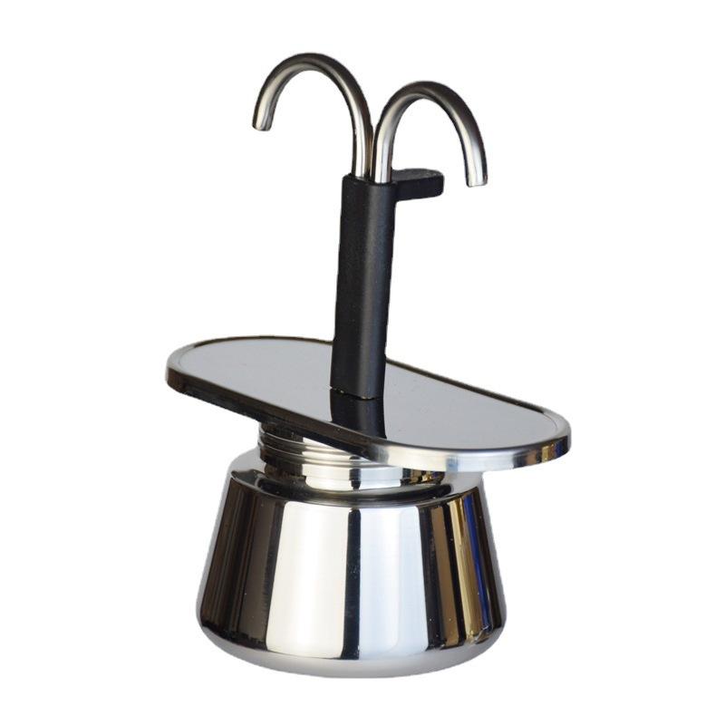 Mini Double Cup Italian-Style Stainless Steel 304 Moka Pot for Home or Camping