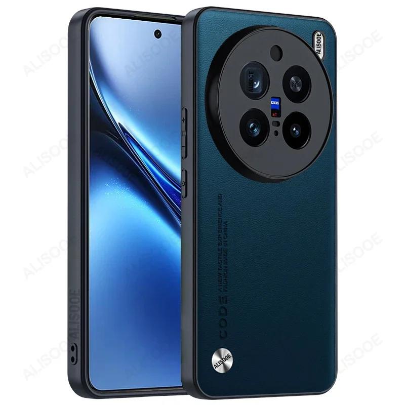 Funda for VIVO X200 Pro Mini Case Luxury Fiber Texture PU Leather Protection Back Cover for VIVO X200 Pro Shockproof Capa