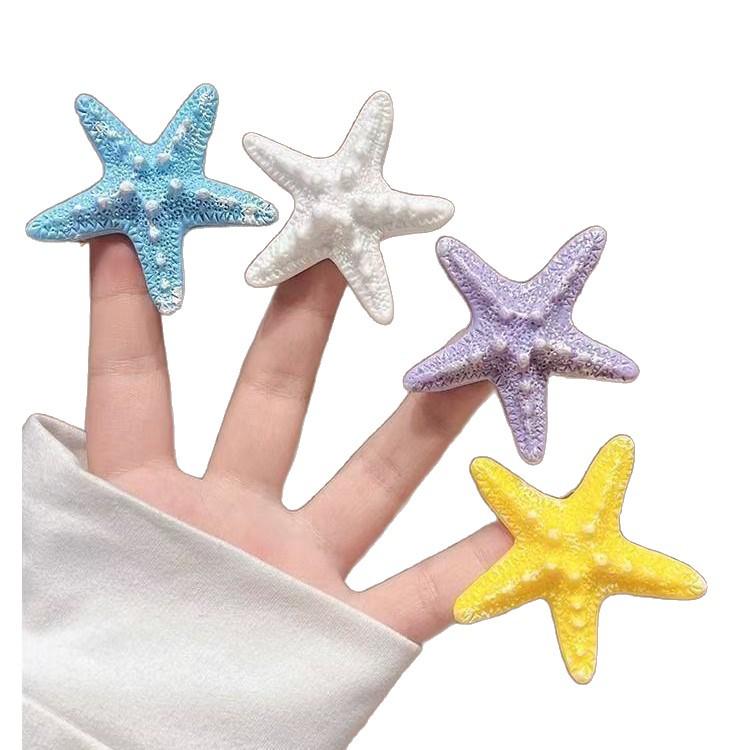 Energetyczna Klips do Włosów Żółta Rozgwiazda w Stylu Plażowym - Uroczy Wakacyjny Dodatek dla Dziewczynek