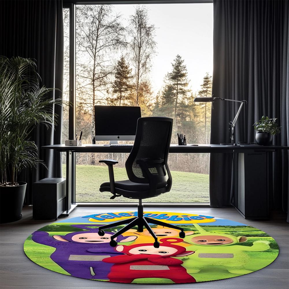 Teletubbies Printed Round Rug Carpet Chair Rug Area Rug Entryway Doormats,for Office Chair Living Room Bedroom Kitchen Room.