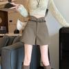 Women's High-Waisted A-Line Wide-Leg Pants - Autumn/Winter Casual Slimming Suit Shorts