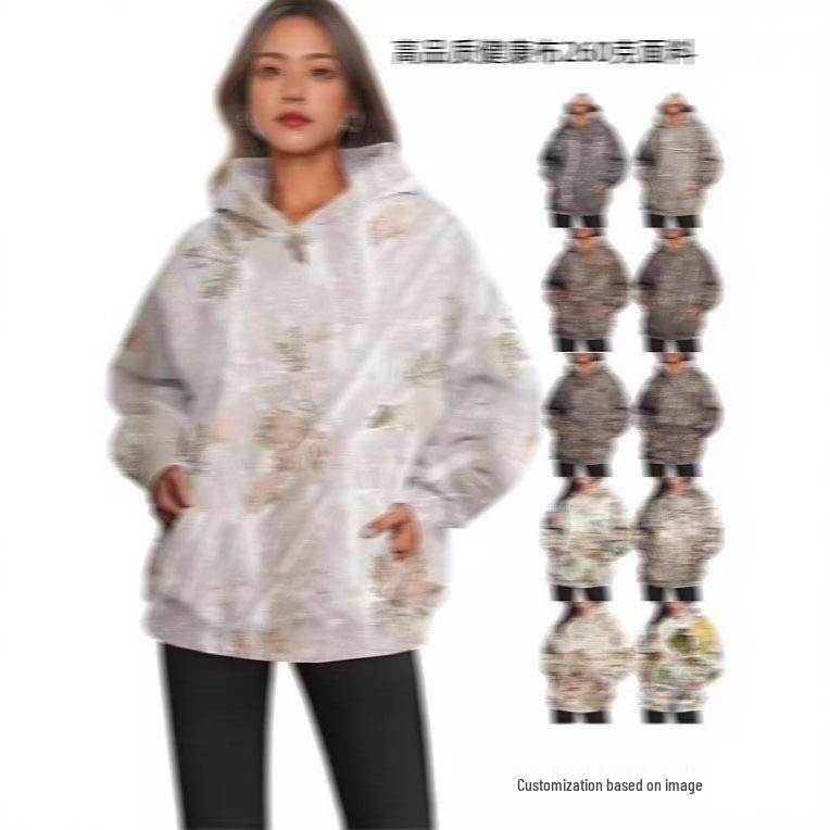 Autumn Unisex 3D Maple Leaf Print Hoodie with Patch Pockets
