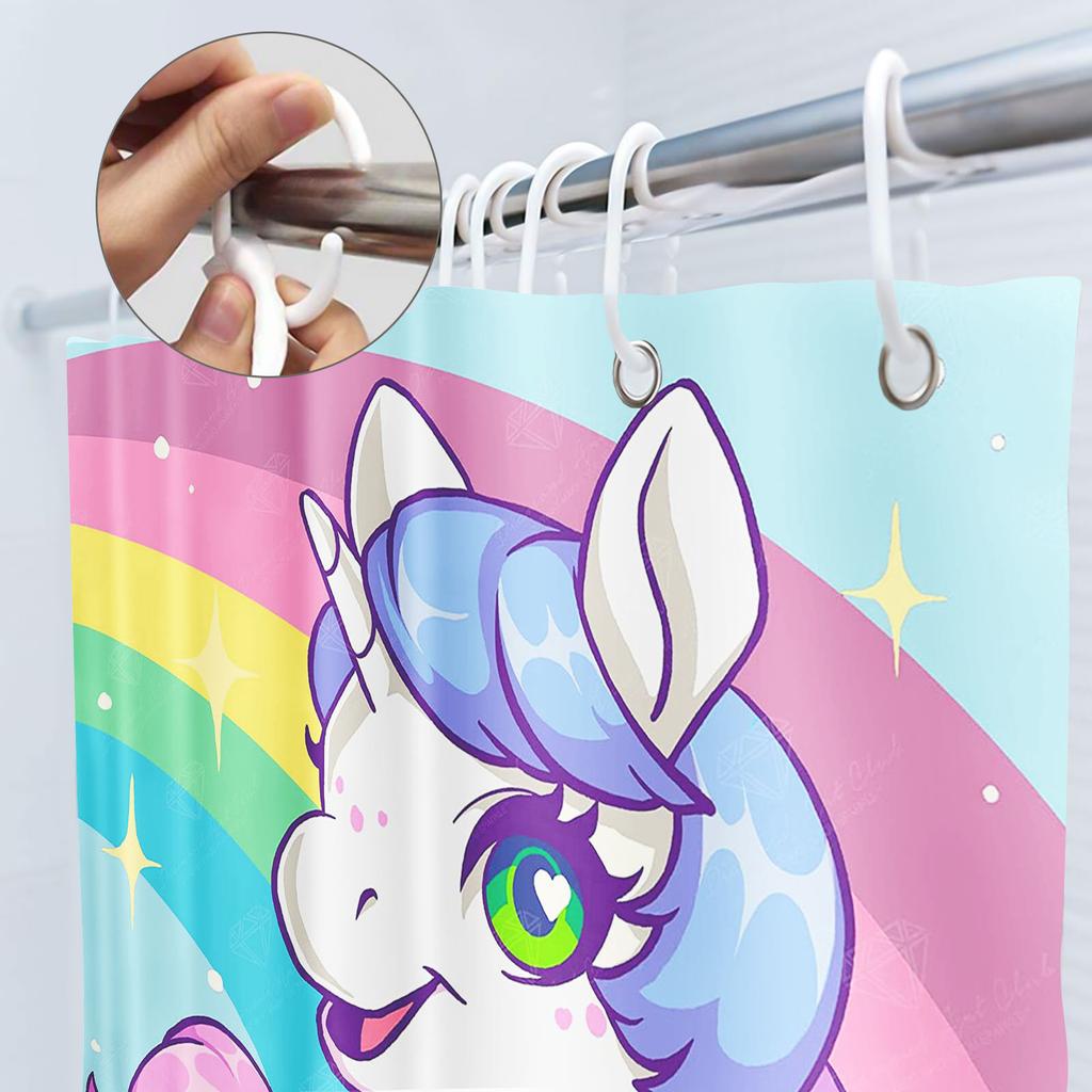 Unicorn Curtain Waterproof Bathroom Accessories 4 Piece Set Mats Home Curtains Decor Luxury Toilet Accessories