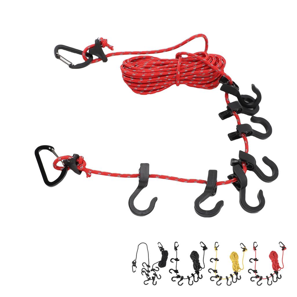 Portable Travel Clothesline Adjustable 16.4ft Length Clothes Drying Rope Windproof 5m Clothesline Wi