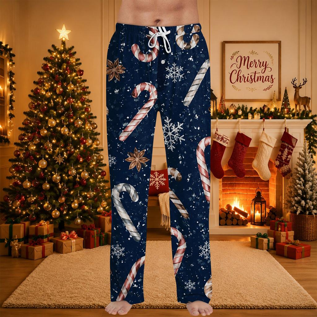 Men's Christmas Print Pajama Pants for Casual Sleepwear