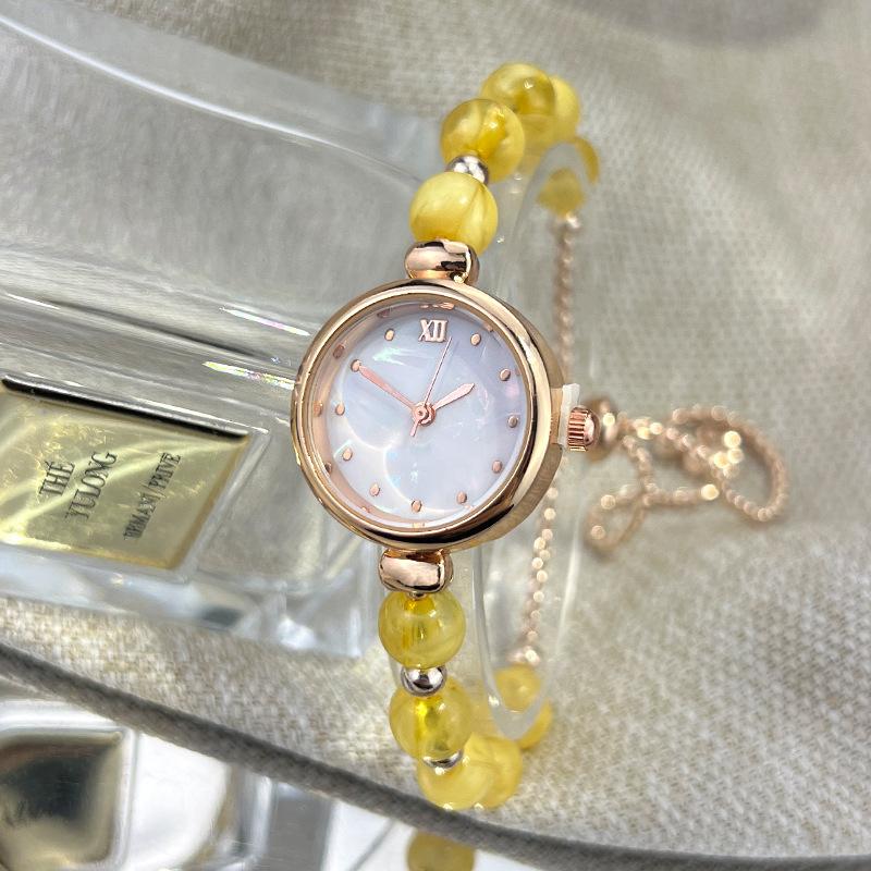 Pearl Bracelet Women's Quartz Watch Niche Light Luxury Small Dial Pull Adjustable Watch