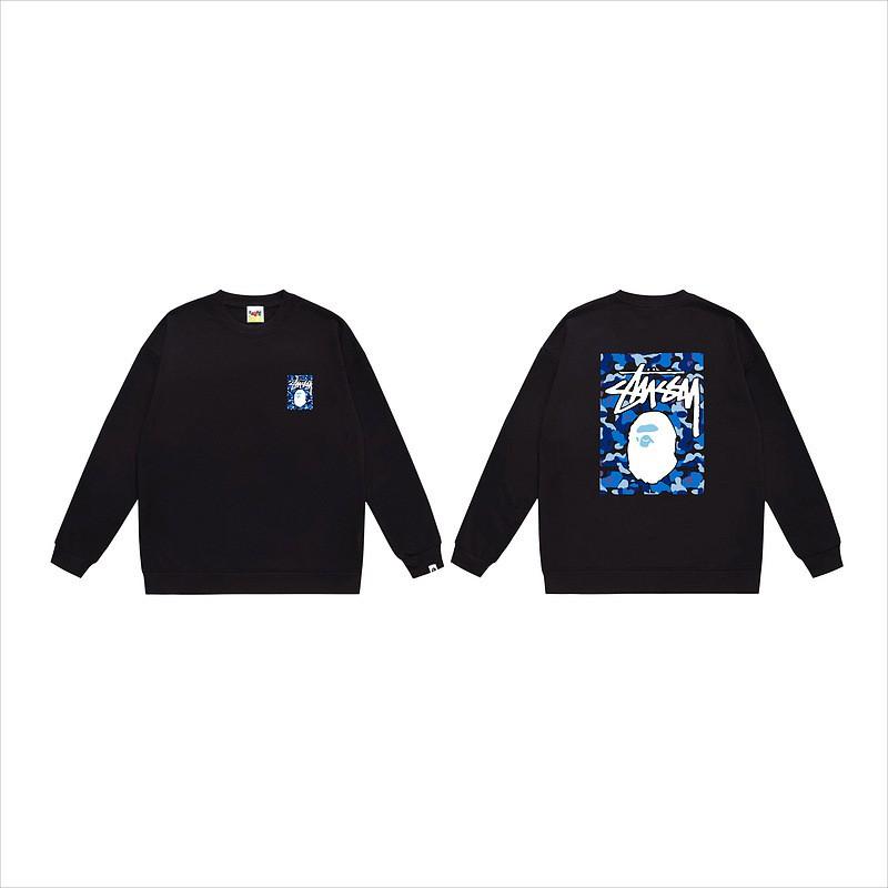 Unisex lässiger übergroßer Rundhals-Pullover mit Schriftzug-Print leichter Baumwoll-Hoodie