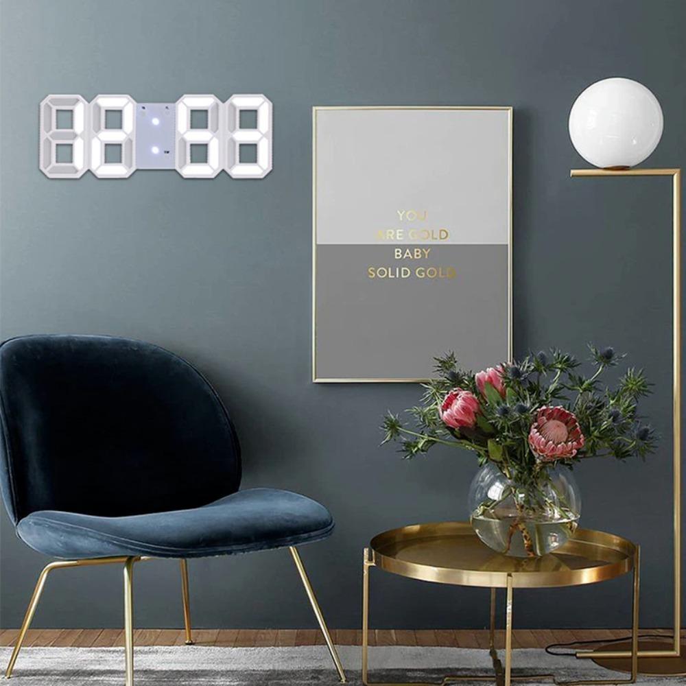 Wall-mounted Digital Alarm Clock Adjustable Luminous Mode LED Clock Digital Desktop Clock  Desk