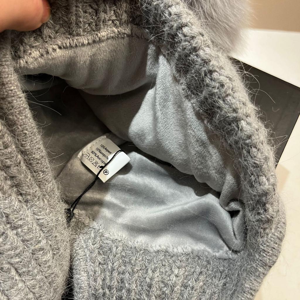 Iceland Big Fox Hairball Rabbit Hair Ear Protection Hat Winter Light Luxury Rhinestone Min Velvet Warm Knitted Hat Women