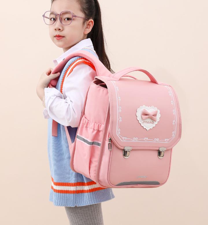 PU-Leder Grundschulrucksack Japanische Schultasche für Mädchen Orthopädischer Rucksack für Jungen Schultasche Japan Stil