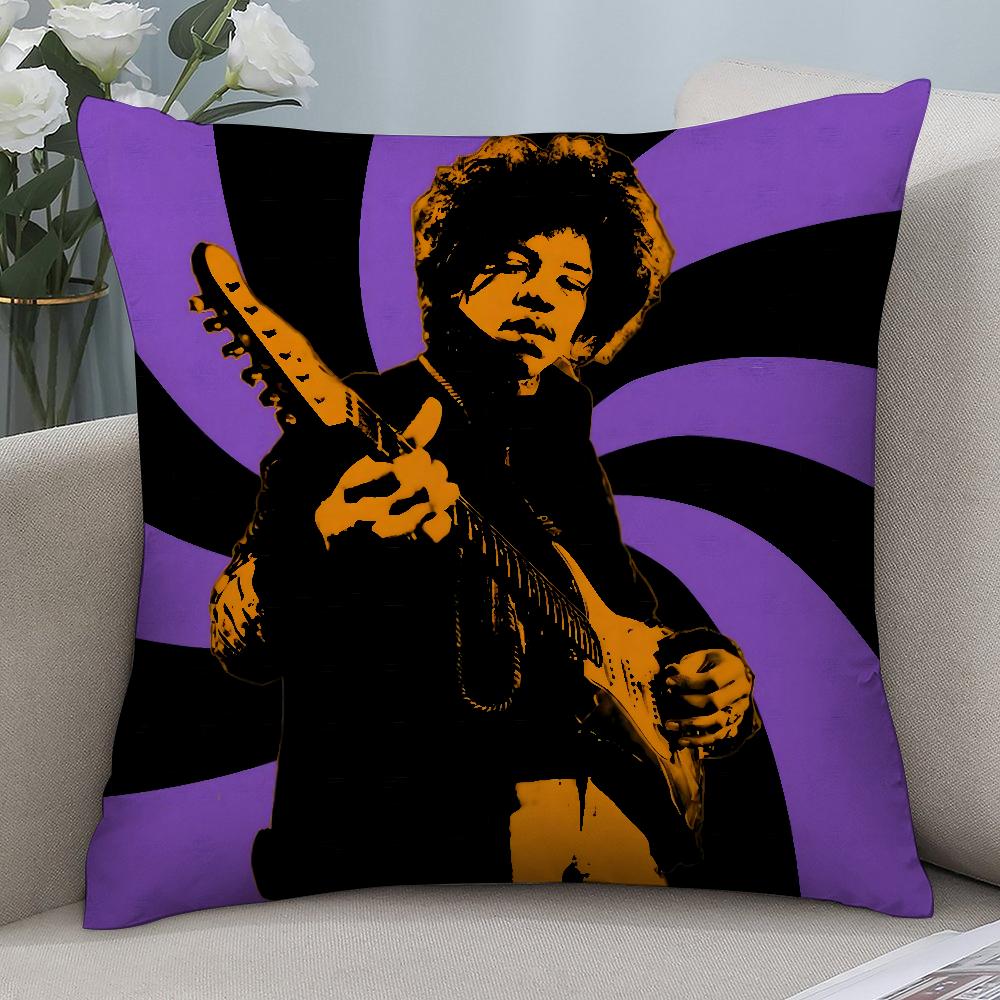 SingerJ-Jimi H-Hendrix Pillow Case Short Plush Sofa Decorative Gift Home Double-sided Printing Cushion