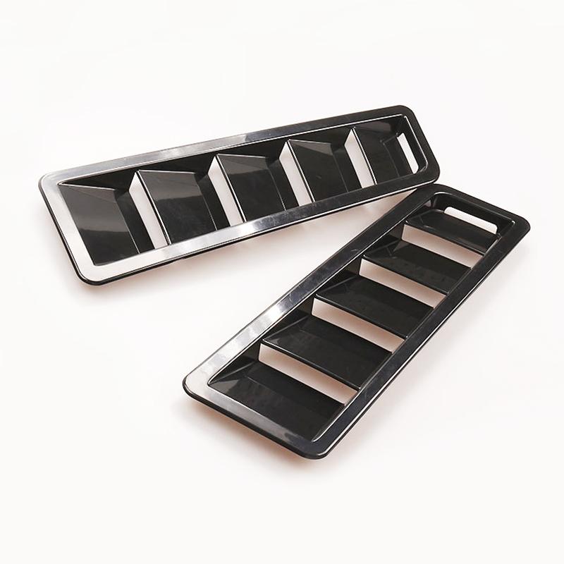 2pcs Universal Hood Vents Louver Air Cooling Spoiler For Mustang Flow Intake Hood Self-Adhesive Louver Cooling Panel Black
