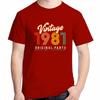 Retro Vintage 1981 Be Born Classic Graphic T Shirts Birthday Gift Tee Top Quality Tee Shirt Adults Novelty Short Sleeve Tshirts