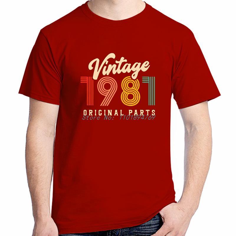 Retro Vintage 1981 Be Born Classic Graphic T Shirts Birthday Gift Tee Top Quality Tee Shirt Adults Novelty Short Sleeve Tshirts