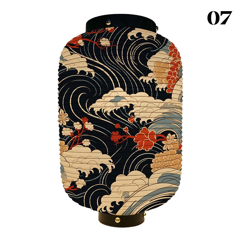 Luxury New Japanese Lanterns Classic Japan Wave Printed Pub Restaurant Hotel Decoration Festival New Year Party Hangings Lantern