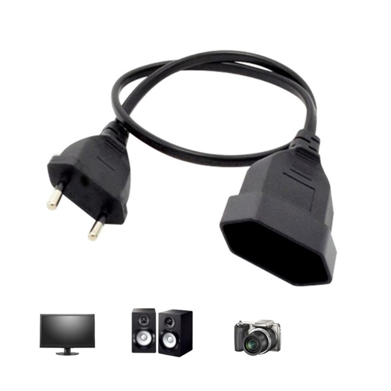 EU4.0mm Power Adapters Cable, Straight Head to Straight Head European Round 2pin Male to Female Plug Conversion Line